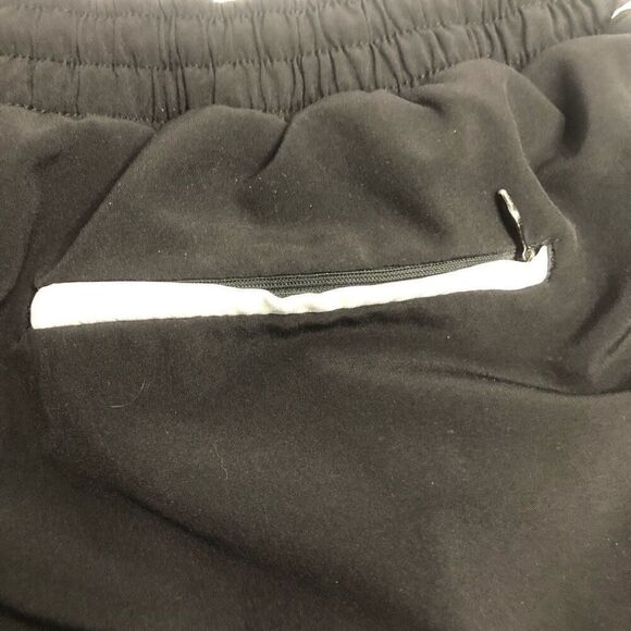 champion running shorts size medium black white stripes back zip pocket - Picture 10 of 11